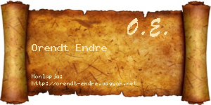 Orendt Endre névjegykártya